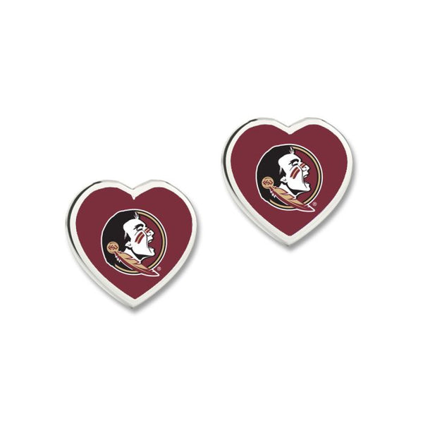Wholesale-Florida State Seminoles Earrings w/3D Heart