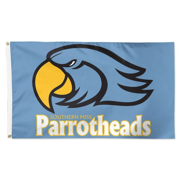 Wholesale-Southern Miss Golden Eagles Southern Mississippi Parrot Head Flag - Deluxe 3' X 5'