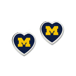Michigan Wolverines Earrings w/3D Heart