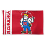 Wholesale-Nebraska Cornhuskers Nebraska Mascot Flag - Deluxe 3' X 5'