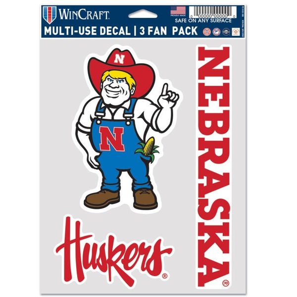 Wholesale-Nebraska Cornhuskers Nebraska Mascot Multi Use 3 Fan Pack