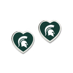 Wholesale-Michigan State Spartans Earrings w/3D Heart