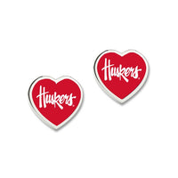 Wholesale-Nebraska Cornhuskers Earrings w/3D Heart