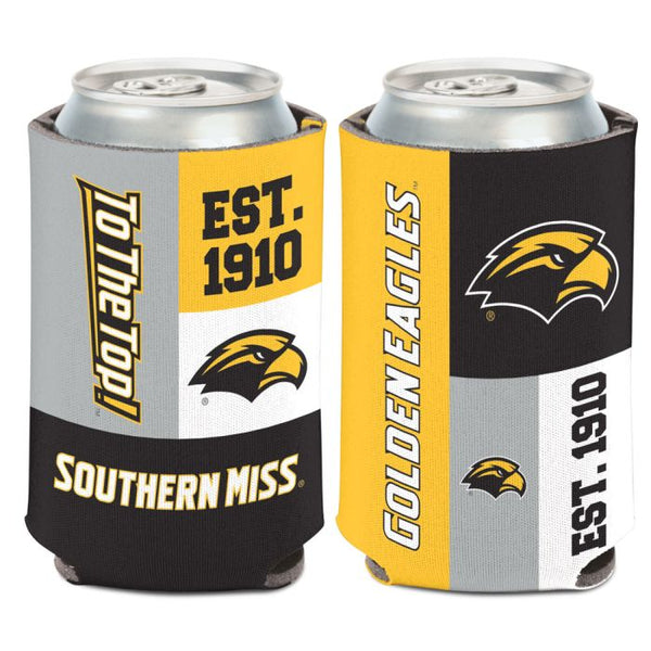 Wholesale-Southern Miss Golden Eagles COLOR BLOCK Can Cooler 12 oz.