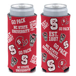 NC State Wolfpack SCATTERPRINT 12 oz Slim Can Cooler