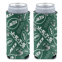 New York Jets SCATTER PRINT 12 oz Slim Can Cooler
