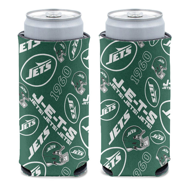 New York Jets SCATTER PRINT 12 oz Slim Can Cooler