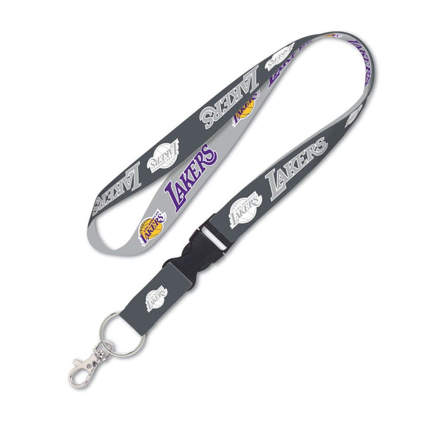 Los Angeles Lakers CHARCOAL Lanyard w/detachable buckle 1"