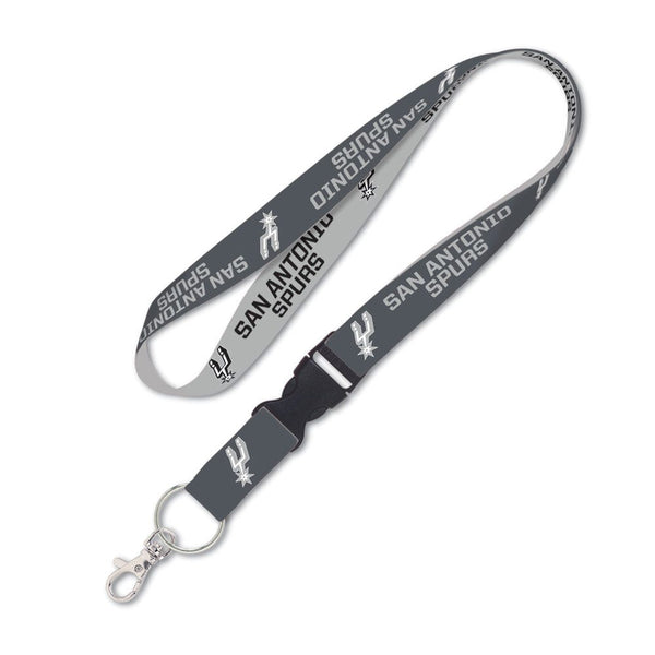San Antonio Spurs Charcoal Lanyard w/detachable buckle 1"