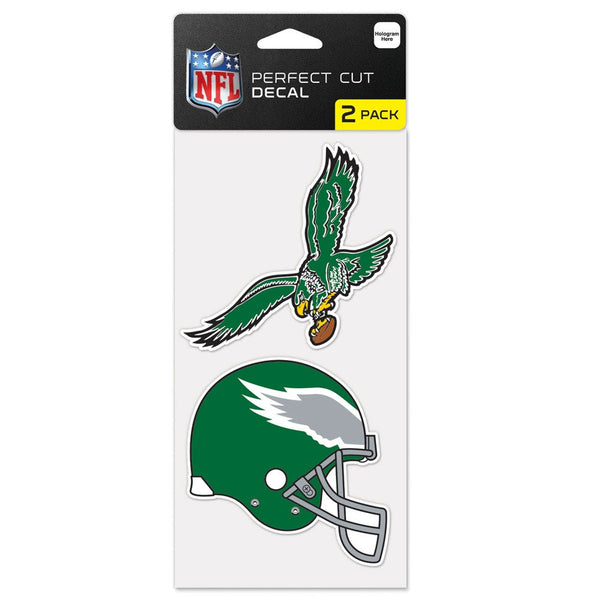 Philadelphia Eagles / Classic Logo Retro Logo Perfect Cut Decal Set of two 4"x4"