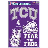 Wholesale-TCU Horned Frogs Multi-Use Decal 11" x 17"