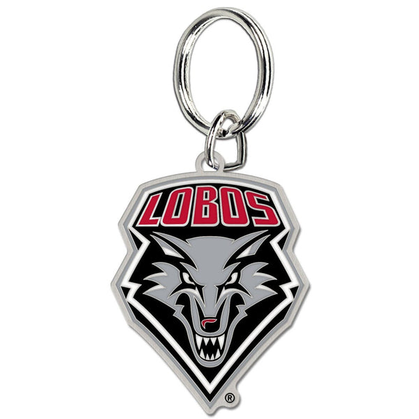 New Mexico Lobos Cloisonne Key Ring Carded