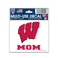 Wholesale-Wisconsin Badgers Mom Multi-Use Decal 3" x 4"