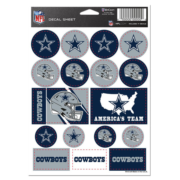Dallas Cowboys Vinyl Sticker Sheet 5" x 7"