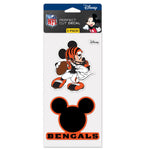 Cincinnati Bengals / Disney Mickey Mouse Perfect Cut Decal Set of Two 4"x4"