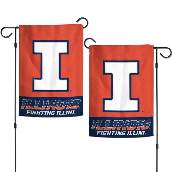 Illinois Fighting Illini Applique Garden Flags 12.5" x 18"