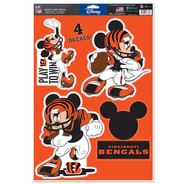 Cincinnati Bengals / Disney Mickey Mouse Multi-Use Decal 11" x 17"