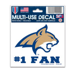 Wholesale-Montana State Bobcats #1 Fan Multi-Use Decal 3" x 4"