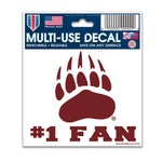 Wholesale-Montana Grizzlies #1 Fan Multi-Use Decal 3" x 4"