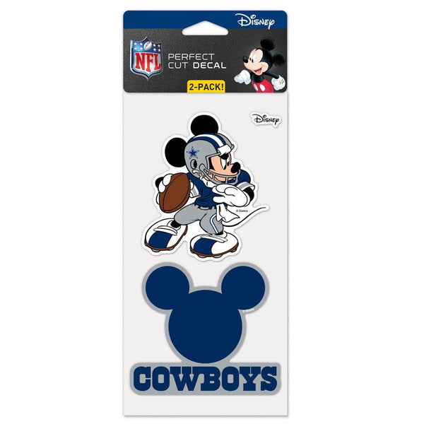 Dallas Cowboys / Disney Mickey Mouse Perfect Cut Decal Set of Two 4"x4"