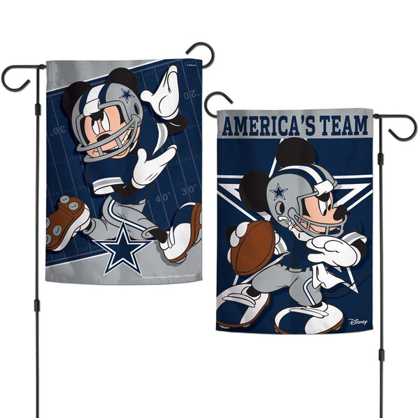 Dallas Cowboys / Disney Mickey Mouse Garden Flags 2 sided 12.5" x 18"