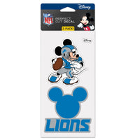 Detroit Lions / Disney Mickey Mouse Perfect Cut Decal Set of Two 4"x4"