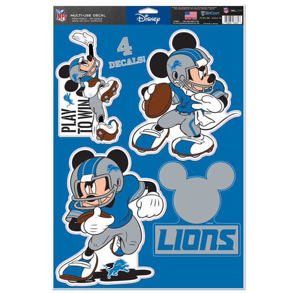 Detroit Lions / Disney Mickey Mouse Multi-Use Decal 11" x 17"