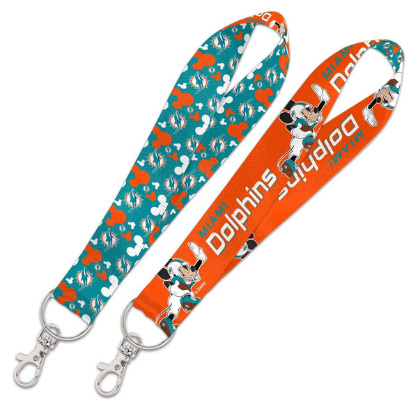 Miami Dolphins / Disney Mickey Mouse Lanyard Key Strap 1"