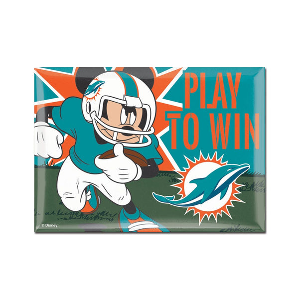 Miami Dolphins / Disney Mickey Mouse Metal Magnet 2.5" x 3.5"