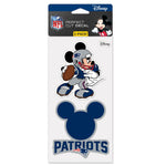 New England Patriots / Disney Mickey Mouse Perfect Cut Decal Set of Two 4"x4"