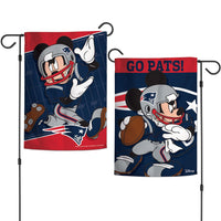 New England Patriots / Disney Mickey Mouse Garden Flags 2 sided 12.5" x 18"
