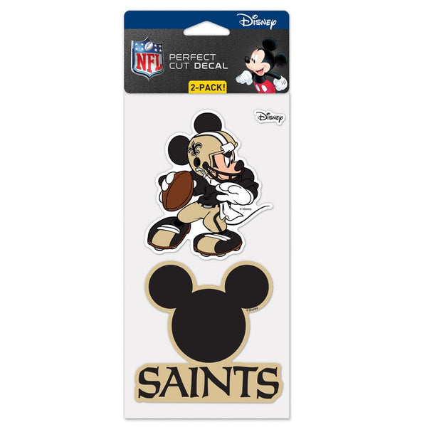 New Orleans Saints / Disney Mickey Mouse Perfect Cut Decal Set of Two 4"x4"