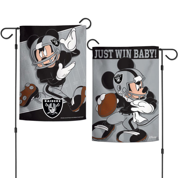 Las Vegas Raiders / Disney Mickey Mouse Garden Flags 2 sided 12.5" x 18"