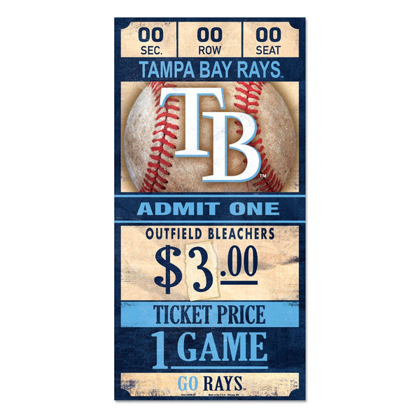 Tampa Bay Rays Wood Sign 6x12 3/8" thick