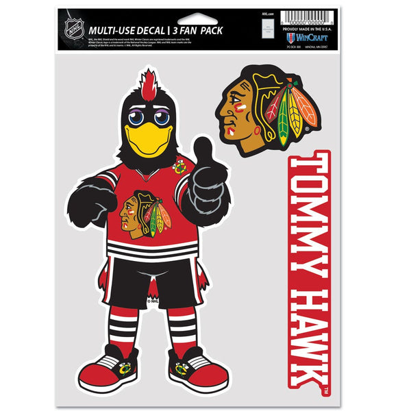 Chicago Blackhawks TOMMY HAWK Multi Use 3 Fan Pack