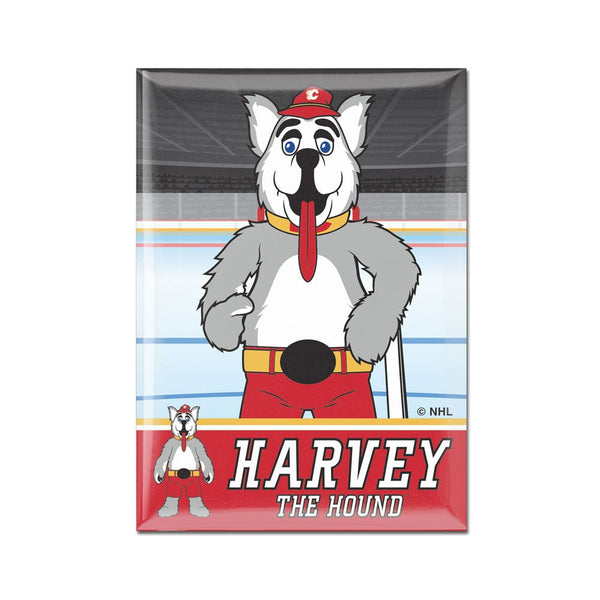 Calgary Flames HARVEY THE HOUND Metal Magnet 2.5" x 3.5"