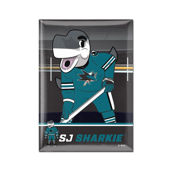 San Jose Sharks SJ SHARKIE Metal Magnet 2.5" x 3.5"