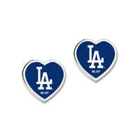 Los Angeles Dodgers Earrings w/3D Heart