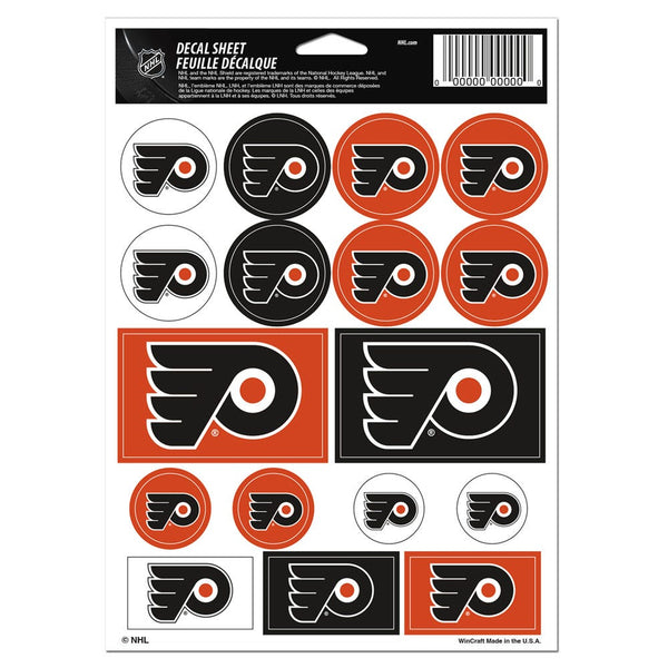Philadelphia Flyers Vinyl Sticker Sheet 5" x 7"