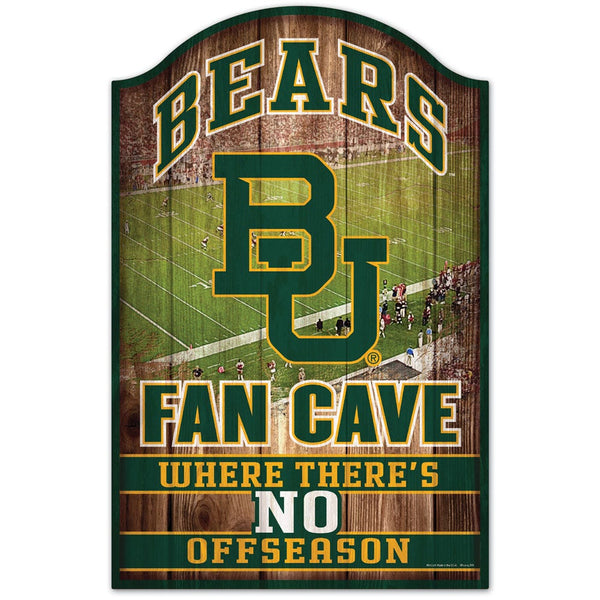 Baylor Bears FAN CAVE Wood Sign 11" x 17" 1/4" thick