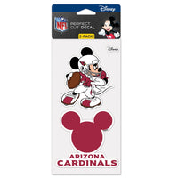 Arizona Cardinals / Disney Mickey Mouse Perfect Cut Decal Set of Two 4"x4"