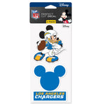 Los Angeles Chargers / Disney Perfect Cut Decal Set of two 4"x4"