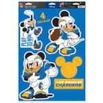 Los Angeles Chargers / Disney Multi-Use Decal 11" x 17"