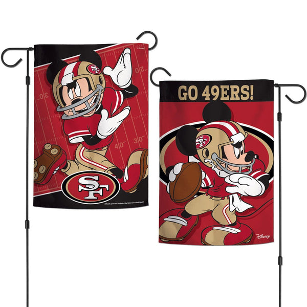 San Francisco 49ers / Disney Mickey Mouse Garden Flags 2 sided 12.5" x 18"