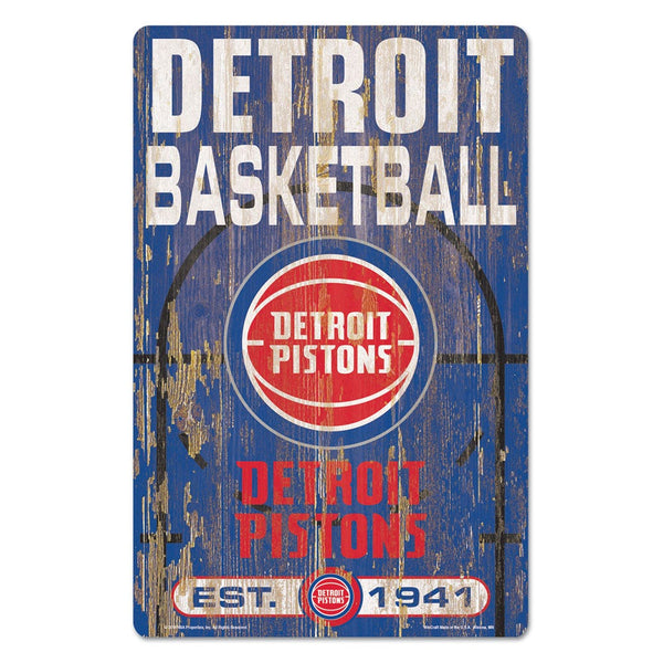 Detroit Pistons SLOGAN Wood Sign 11" x 17" 1/4" thick