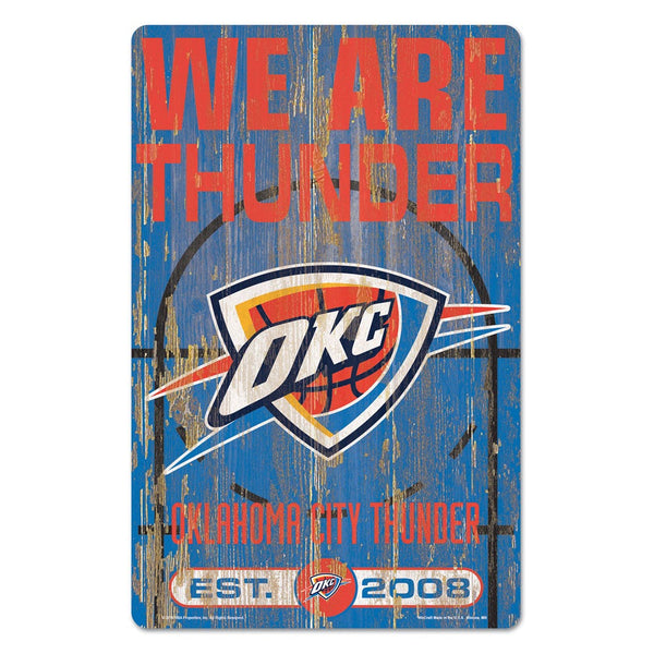 Oklahoma City Thunder slogan Wood Sign 11" x 17" 1/4" thick