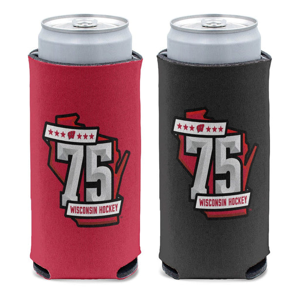 Wisconsin Badgers 12 oz Slim Can Cooler