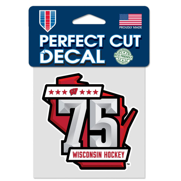 Wisconsin Badgers Perfect Cut Color Decal 4" x 4"