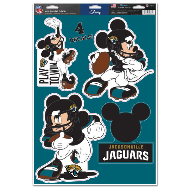 Jacksonville Jaguars / Disney Micke Mouse Multi-Use Decal 11" x 17"