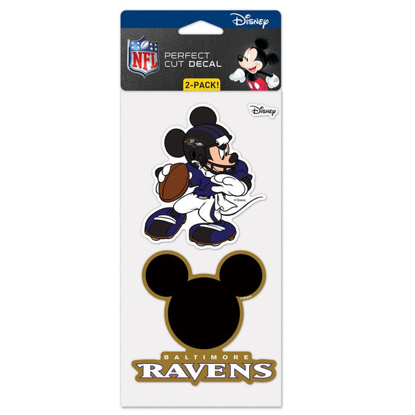 Baltimore Ravens / Disney Mickey Mouse Perfect Cut Decal Set of Two 4"x4"